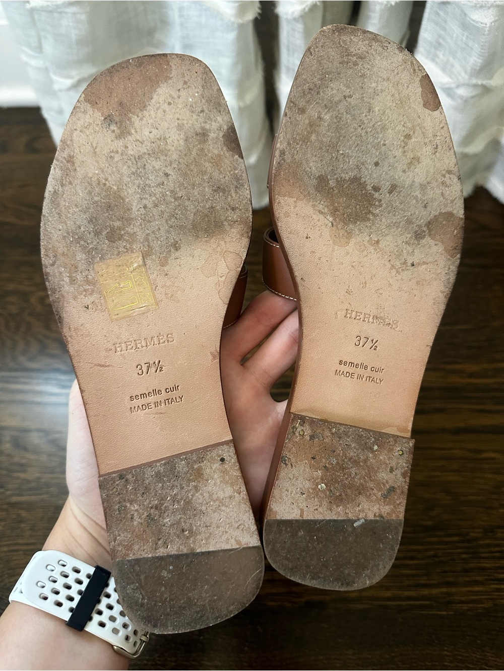 Hermes Cognac Brown Oran Slide Sandals - Picture 6 of 8